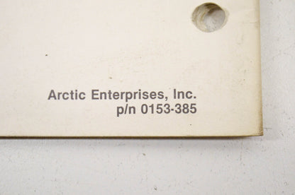 OEM Arctic Cat 0153-385 Troubleshooting Guide 1980 Snowmobile 1980 Snowmobile.