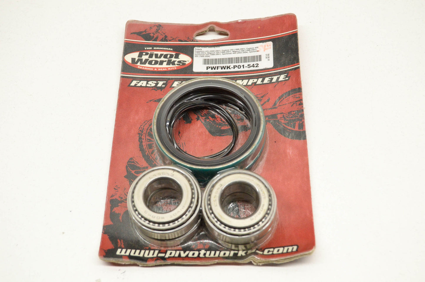 New Pivot Works Front Wheel Bearing Kit Fitment information pictured. NOS