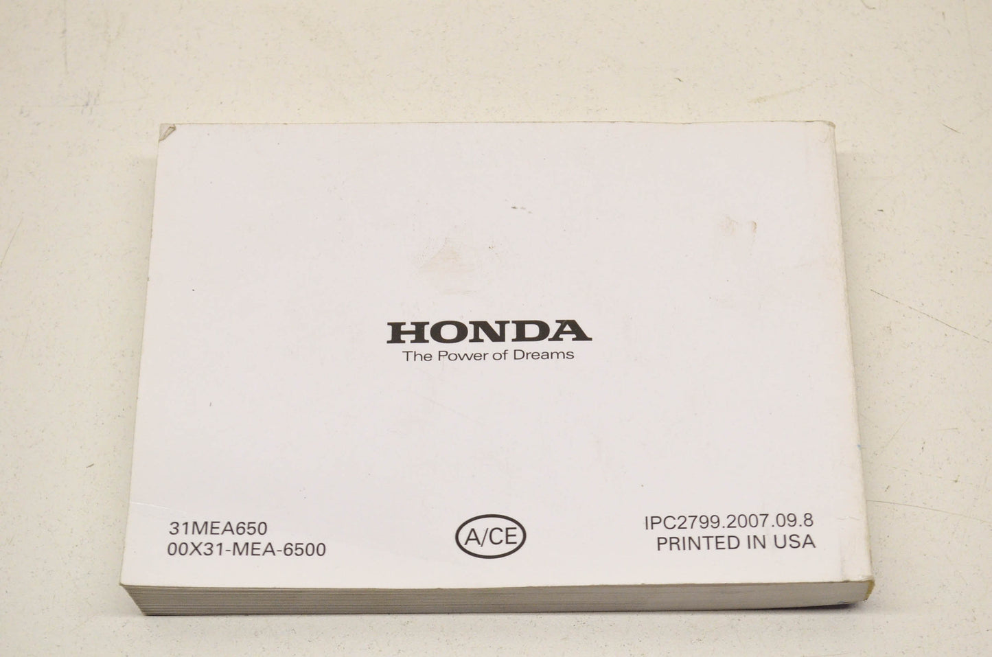 New OEM Honda Owner's Manual VX1300R/T Honda VTX1300R/T 08. NOS