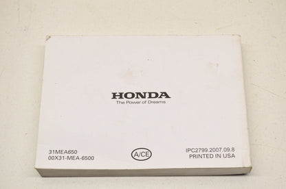 New OEM Honda Owner's Manual VX1300R/T Honda VTX1300R/T 08. NOS