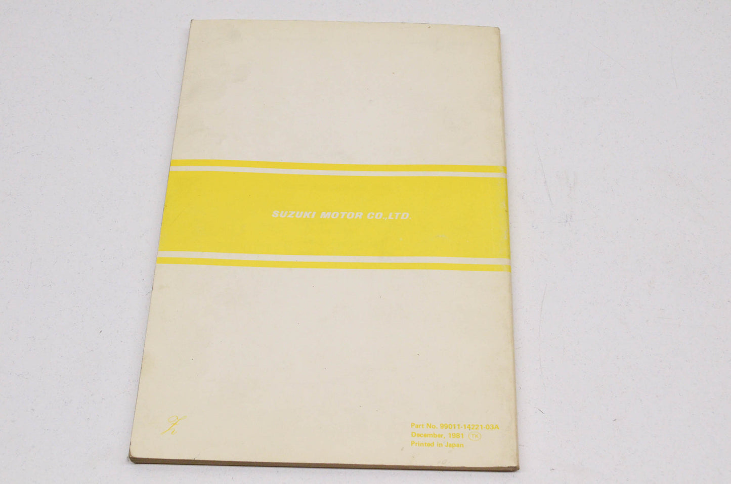OEM Suzuki Owner's Maintenance Manual Suzuki RM465