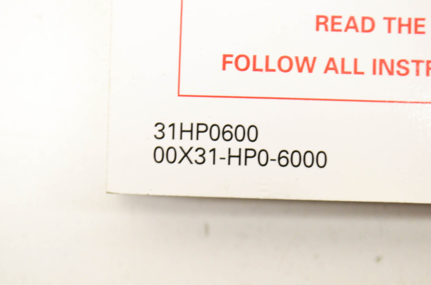 OEM Honda 31HP0600 Owner's Manual NOS
