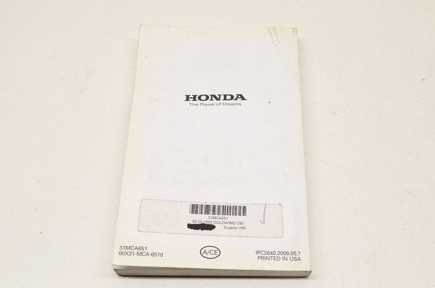 OEM Honda Owner's Manual Honda GL1800 06. NOS