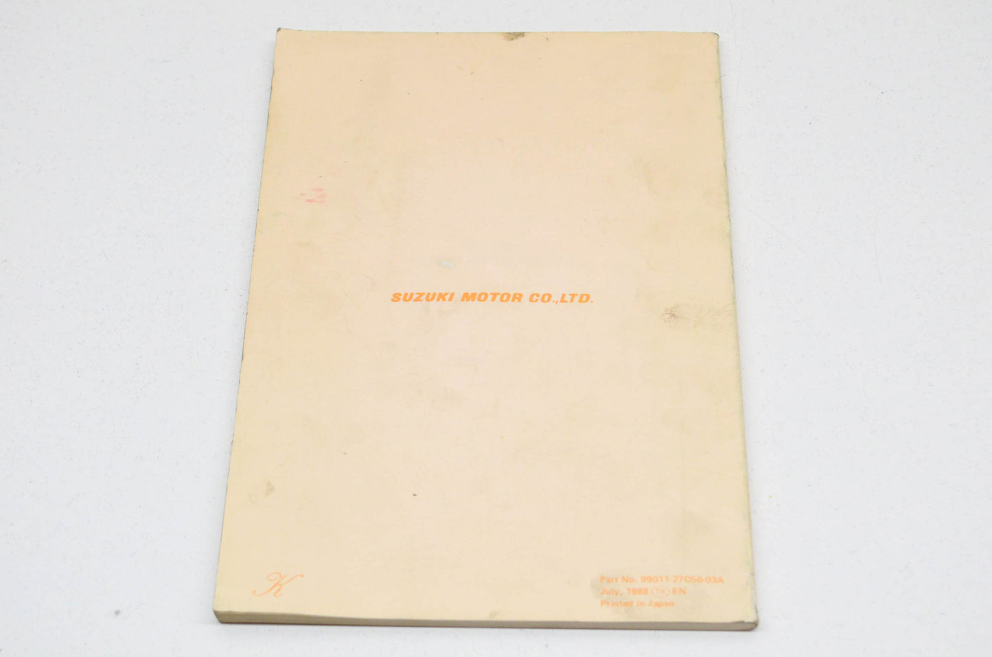 OEM 1989 Suzuki Owner's Maintenance Manual RM125 Suzuki RM125