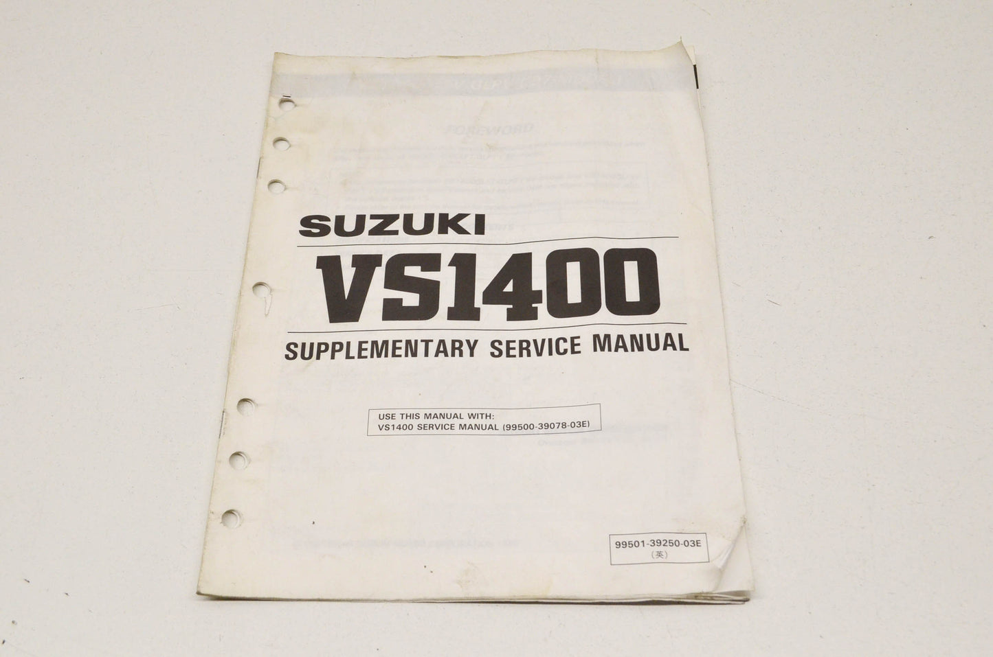 OEM Suzuki 99501-39250-03E Supplementary Service Manual VS1400 VS1400