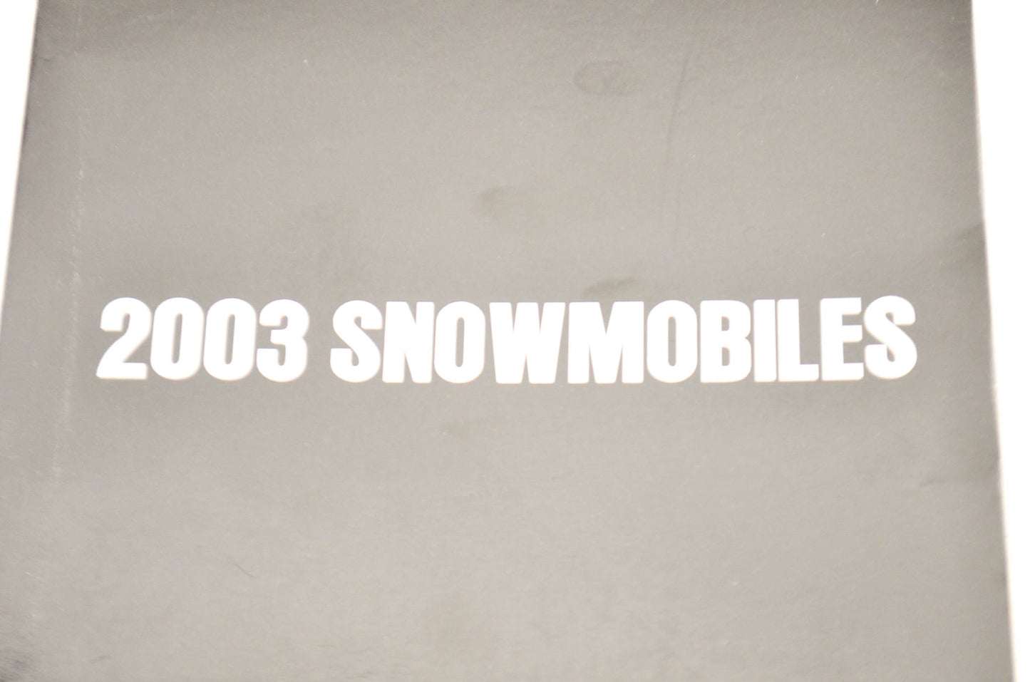 OEM Polaris 9917436 Owner's Manual 03 Snow NOS