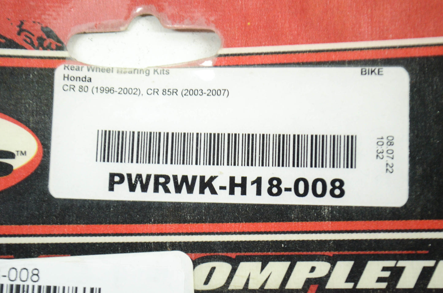 Rear Wheel Bearing Kit Honda CR80 (96-02), CR85R(03-07). NOS