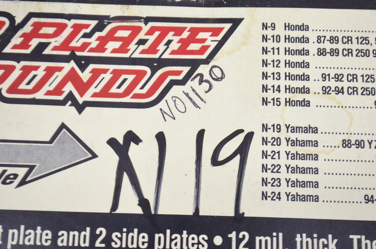 N-Style N01-130 Pre-Cut Number Plate Background Clear YZ80 Yamaha YZ80. NOS