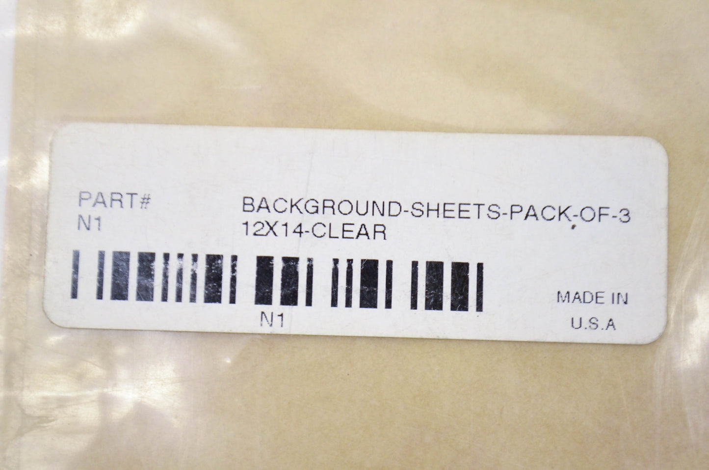 Background Sheets 12'x14' Clear Qty 3 NOS