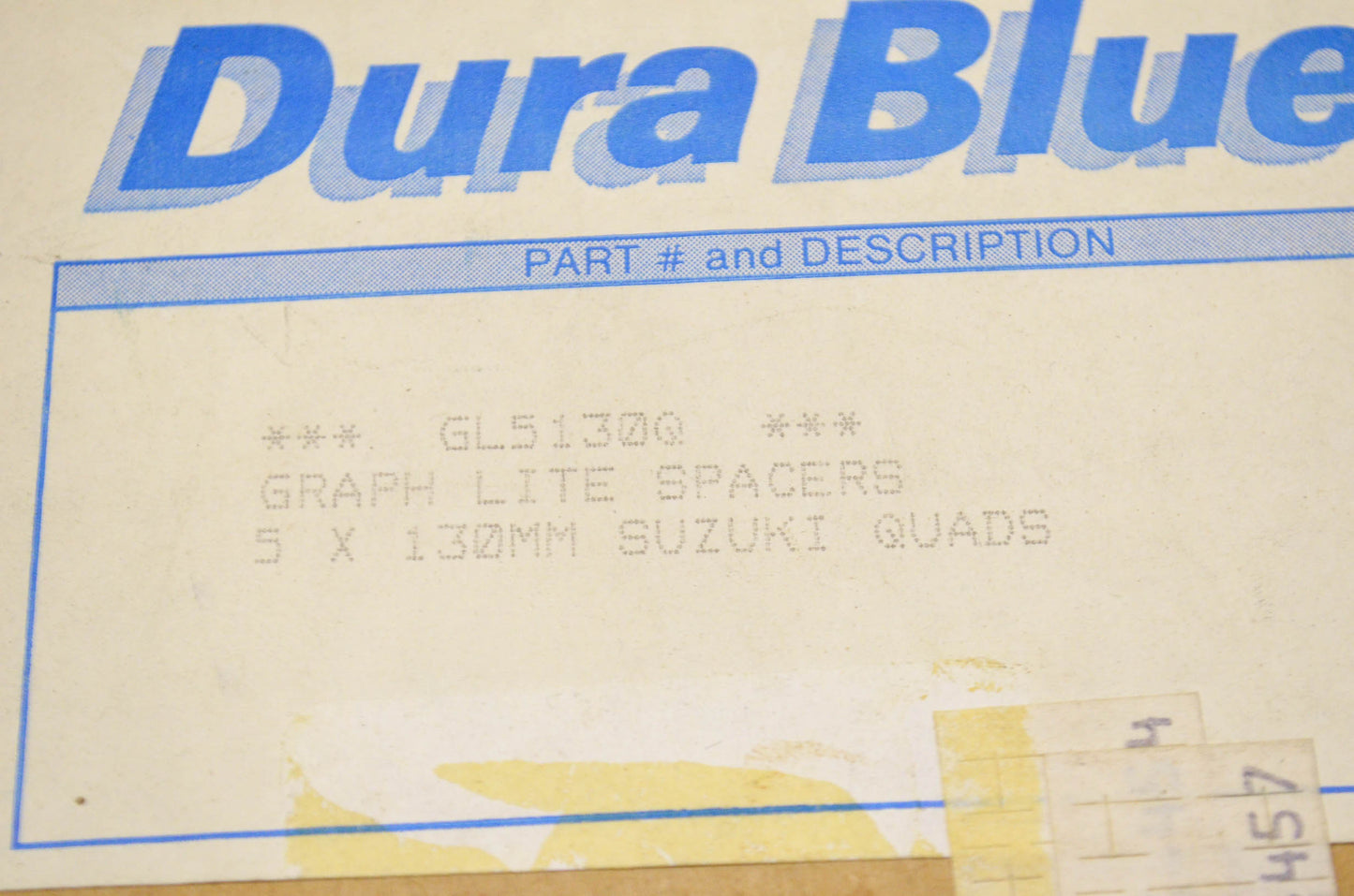 Dura Blue 56-3291, GL5130Q Graph Lite Spacer Suzuki 5x130 Qty 2 NOS