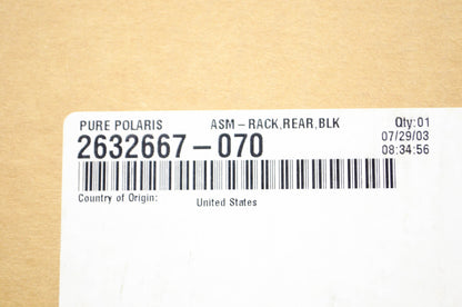 OEM Polaris 2632667-070 Black Rear Rack Assembly NOS