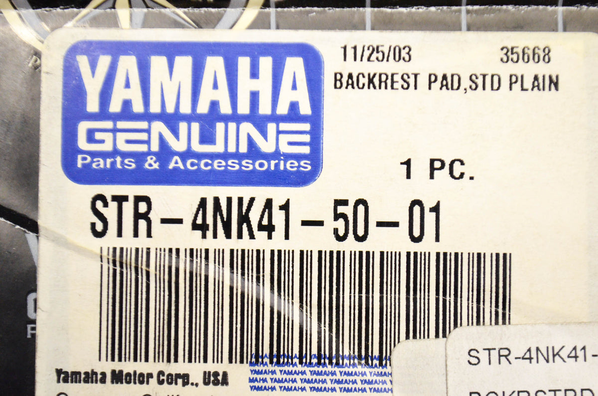 OEM Yamaha STR-4NK41-50-01 Plain Backrest Pad NOS