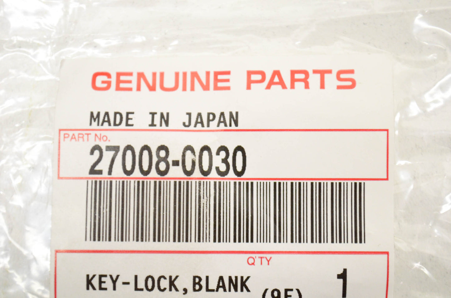 OEM Kawasaki 27008-0030 Blank Lock Key NOS