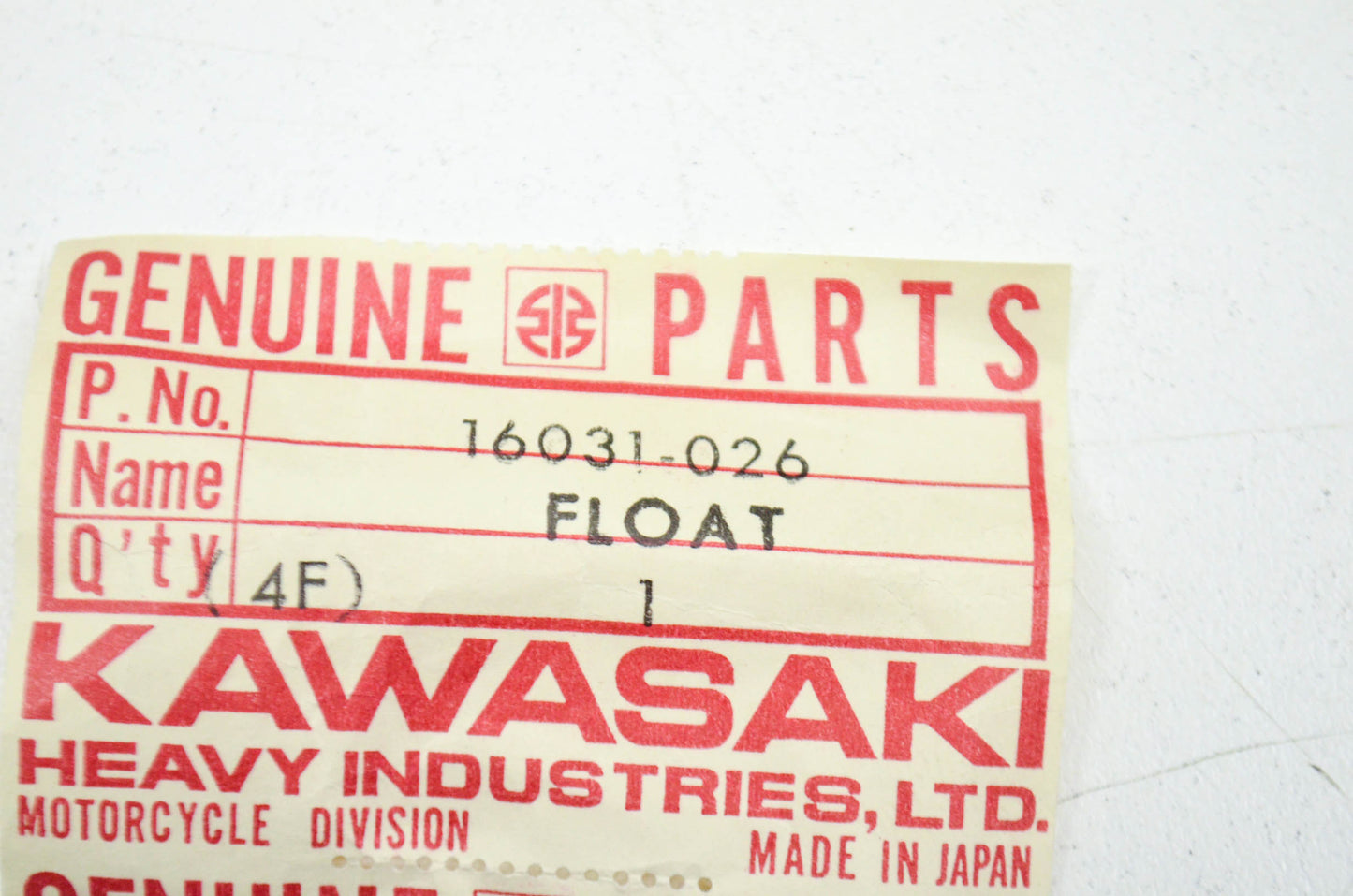 OEM Kawasaki 16031-026 Float NOS
