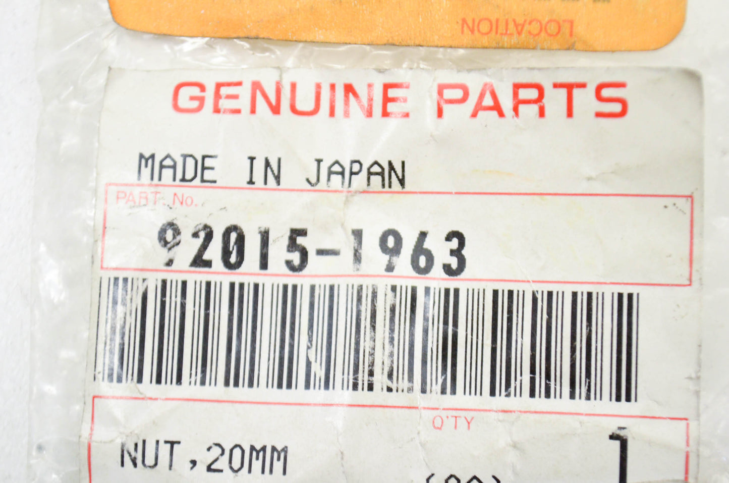 OEM Kawasaki 92015-1963 Nut 20MM NOS