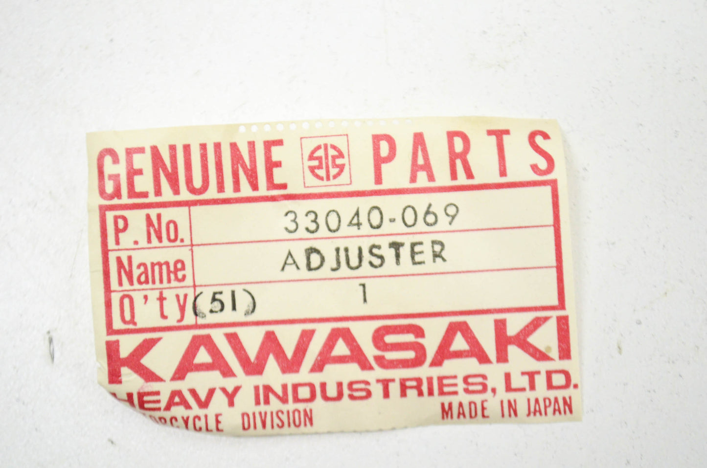 OEM Kawasaki 33040-069 Right Hand Adjuster NOS