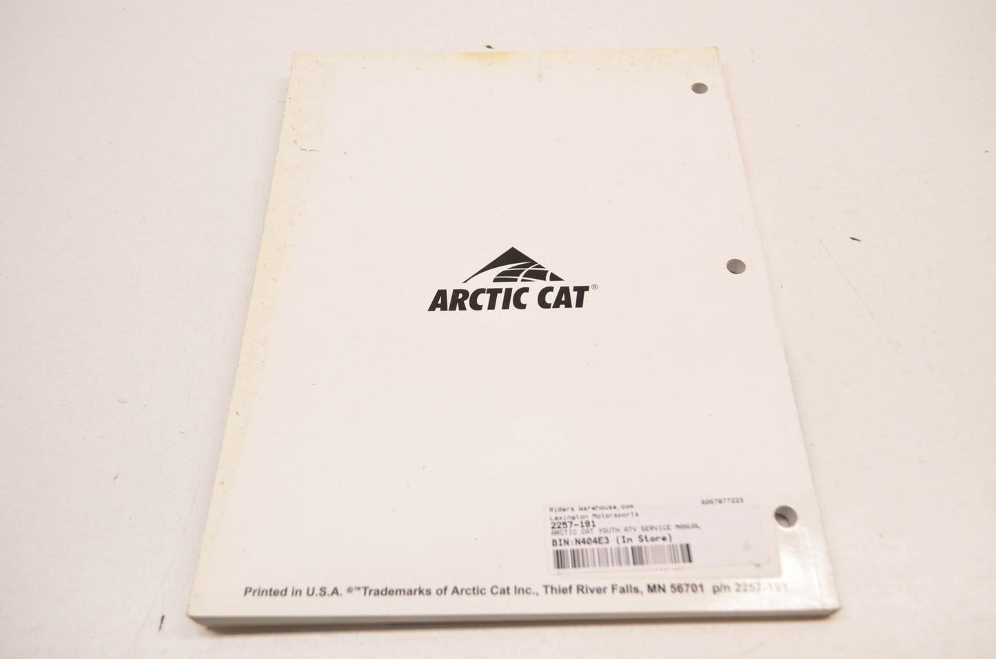 New OEM Arctic Cat Y-6 Youth ATV Service Manual  NOS