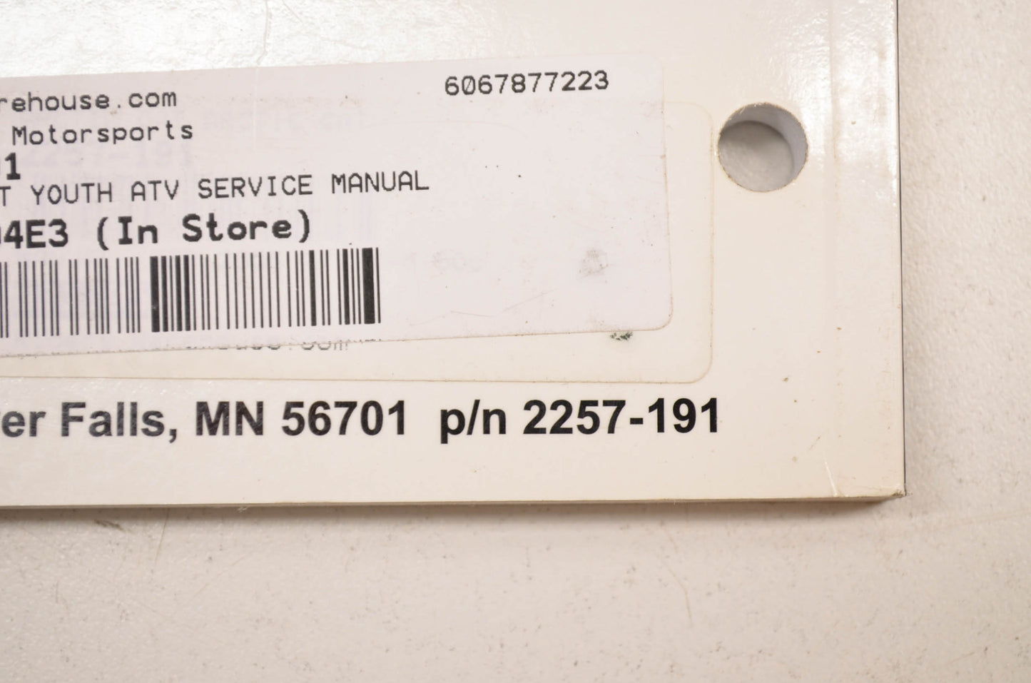 New OEM Arctic Cat Y-6 Youth ATV Service Manual  NOS