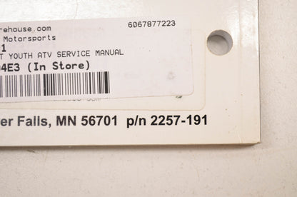 New OEM Arctic Cat Y-6 Youth ATV Service Manual  NOS
