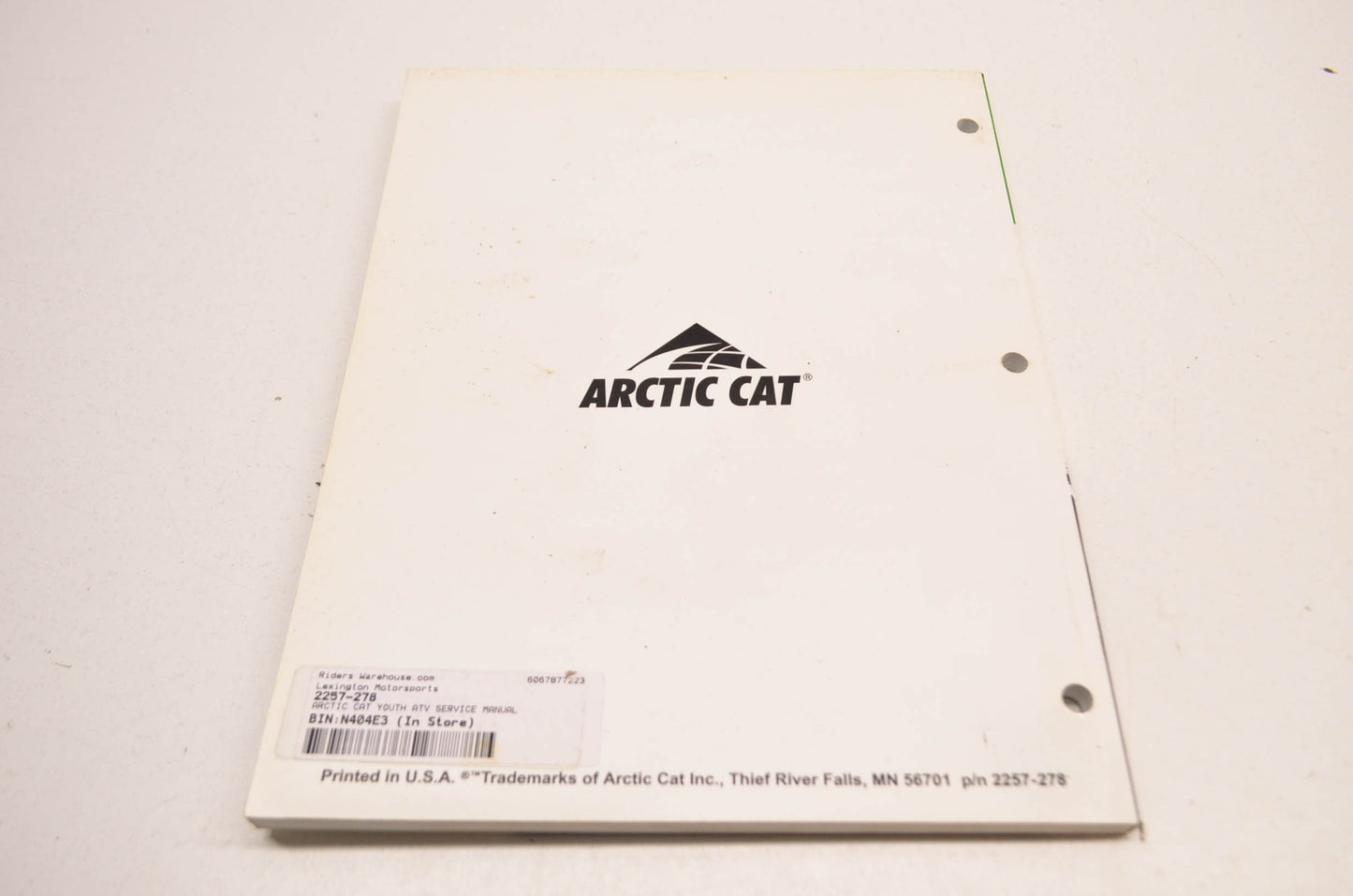 OEM Arctic Cat 2257-278 Y-12 Youth ATV Service Manual NOS