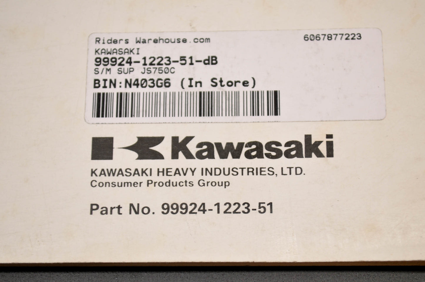 OEM Kawasaki 99924-1223-51 Service Manual JS750C