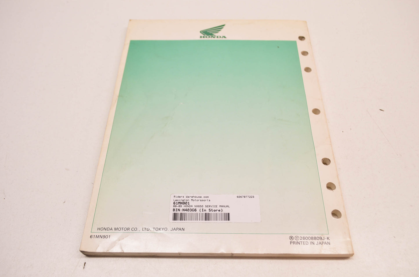 OEM Honda 88-89 NX650 Service Manual