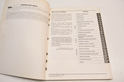 OEM Honda 88-89 NX650 Service Manual