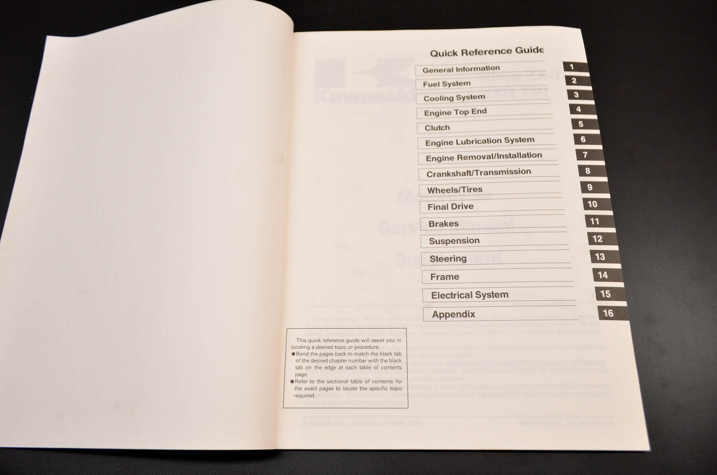 OEM Kawasaki 99924-1126-51 Service Manual Supplement ZX750H2 NOS