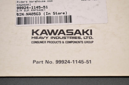 OEM Kawasaki 99924-1145-51 Service Manual Supplement KAF540E1