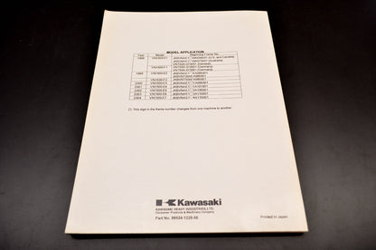 OEM Kawasaki 99924-1229-56 Service Manual Supplement VN1500E NOS