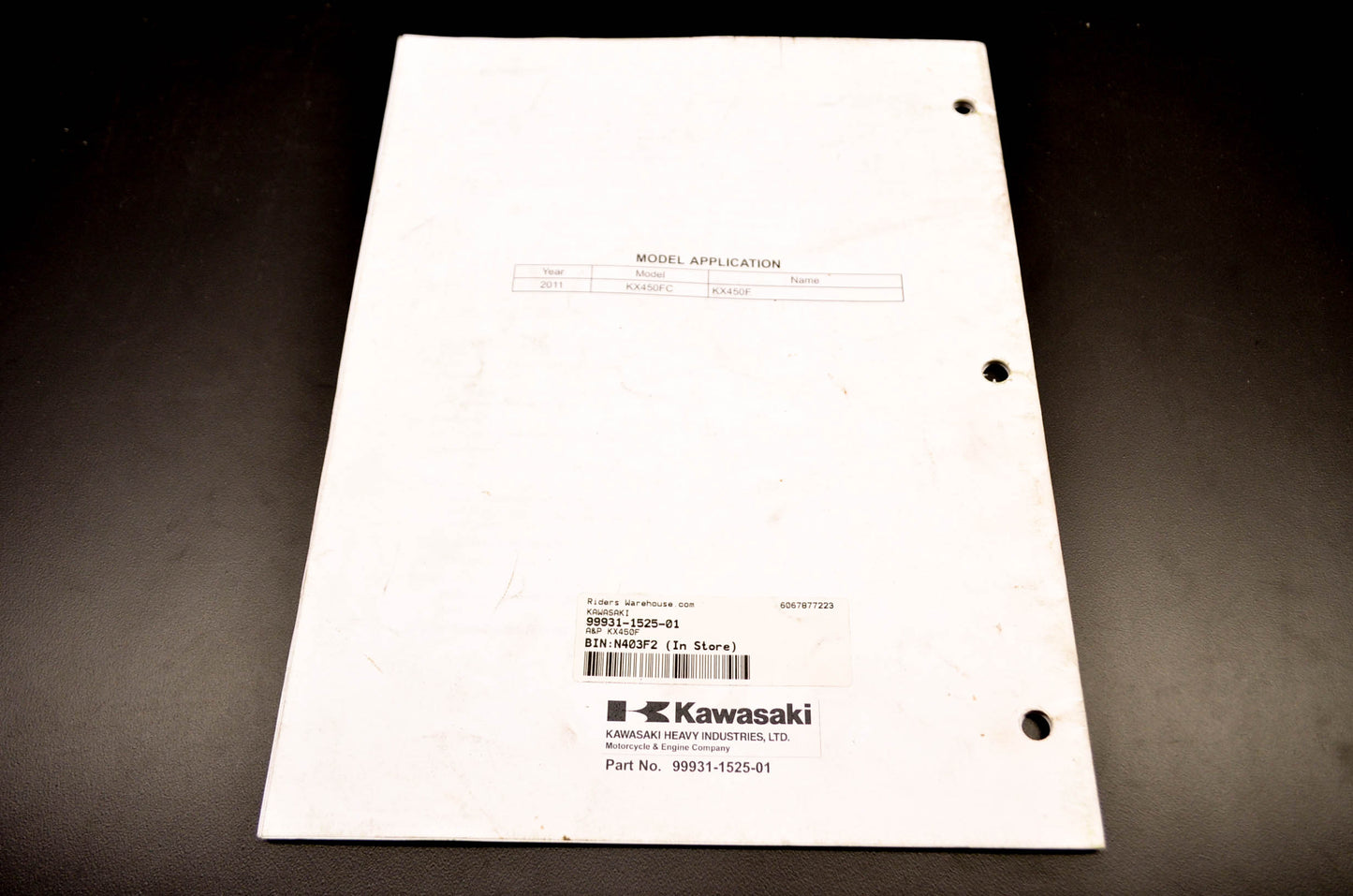 OEM Kawasaki 99931-1525-01 Assembly & Preparation Manual KX450F