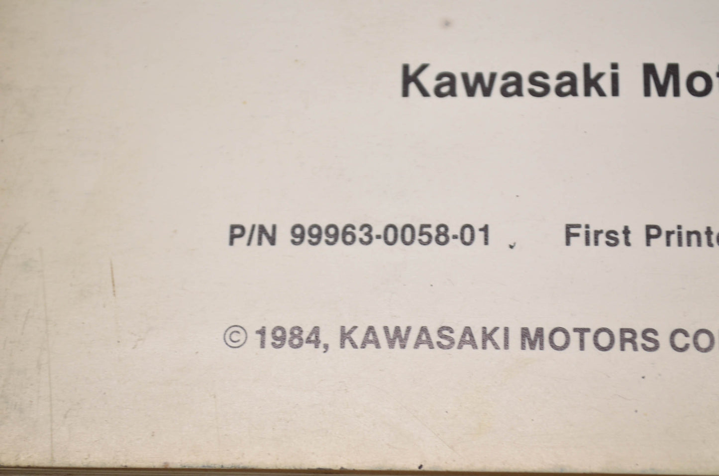 OEM Kawasaki 99963-0058-01 1975-1985 Police Configuration Manual
