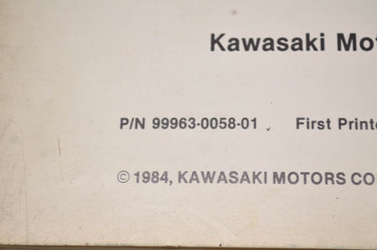OEM Kawasaki 99963-0058-01 1975-1985 Police Configuration Manual