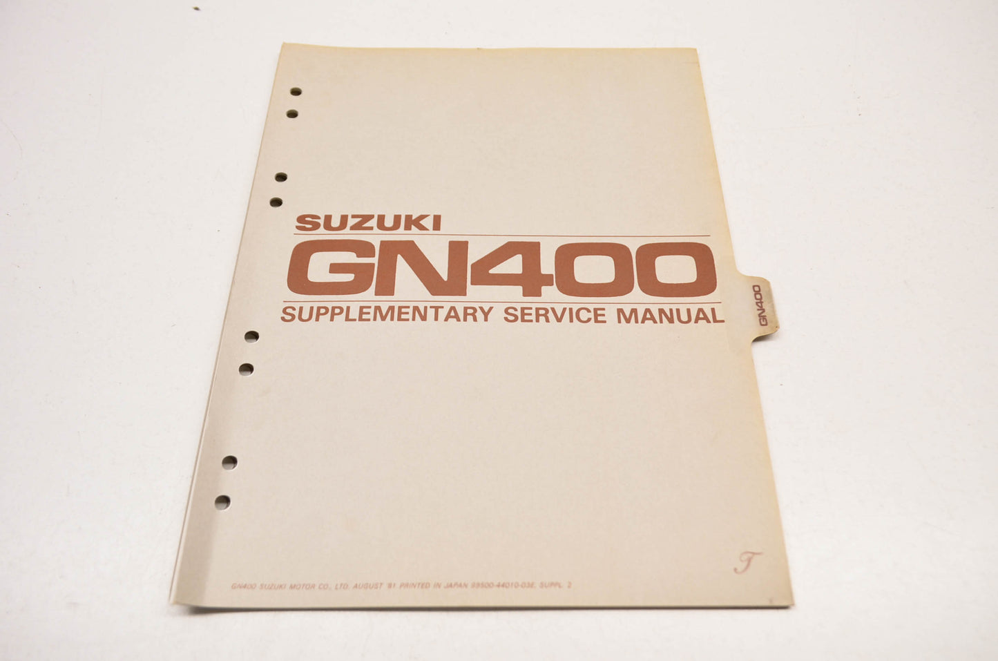 OEM Kawasaki 99500-44010-03E GN400 Supplementary Service Manual