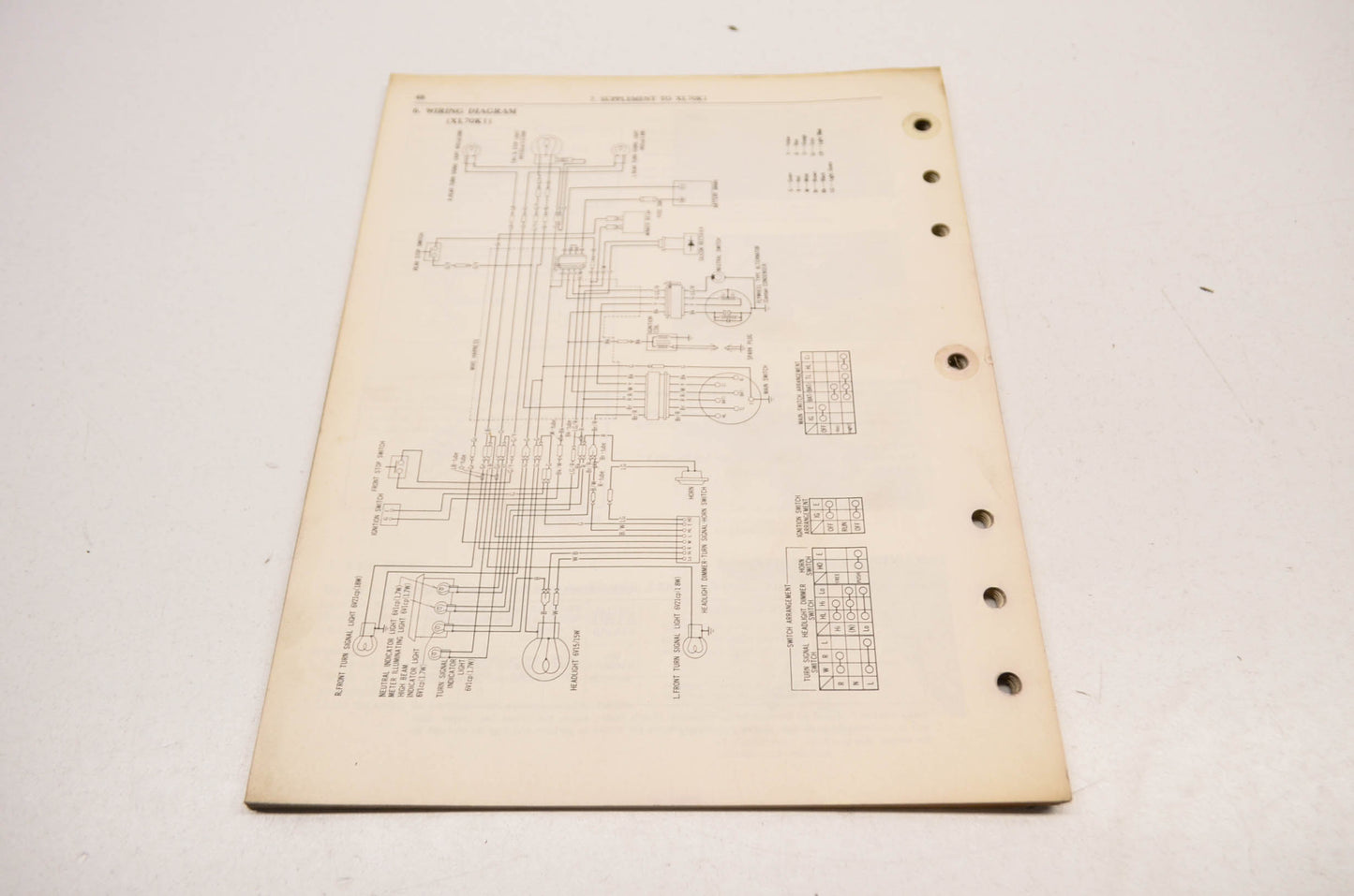 OEM Honda 6111802 SL/XL70 K1-'76 Service Manual
