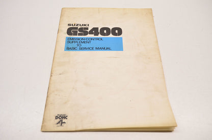 OEM Suzuki 1978 GS400 Emission Control Supplement