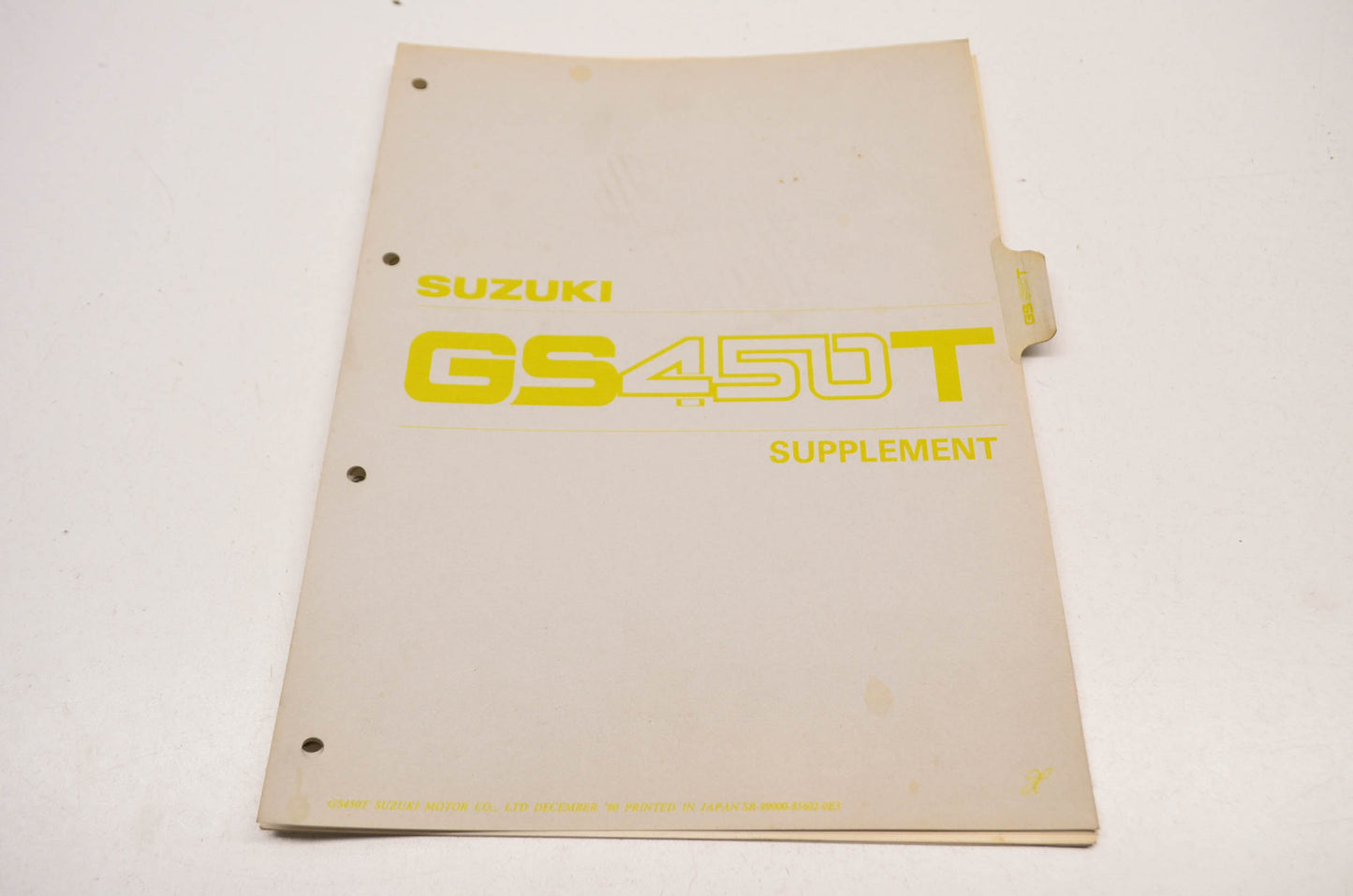 OEM Suzuki 99000-85602-0E3 GS450T Service Manual Supplement