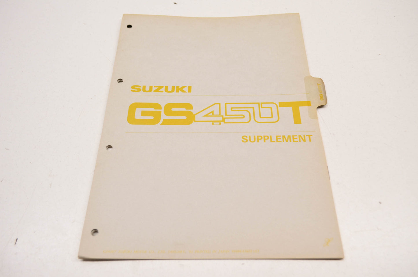 OEM Suzuki 99000-85602-1E3 GS450T Service Manual Supplement