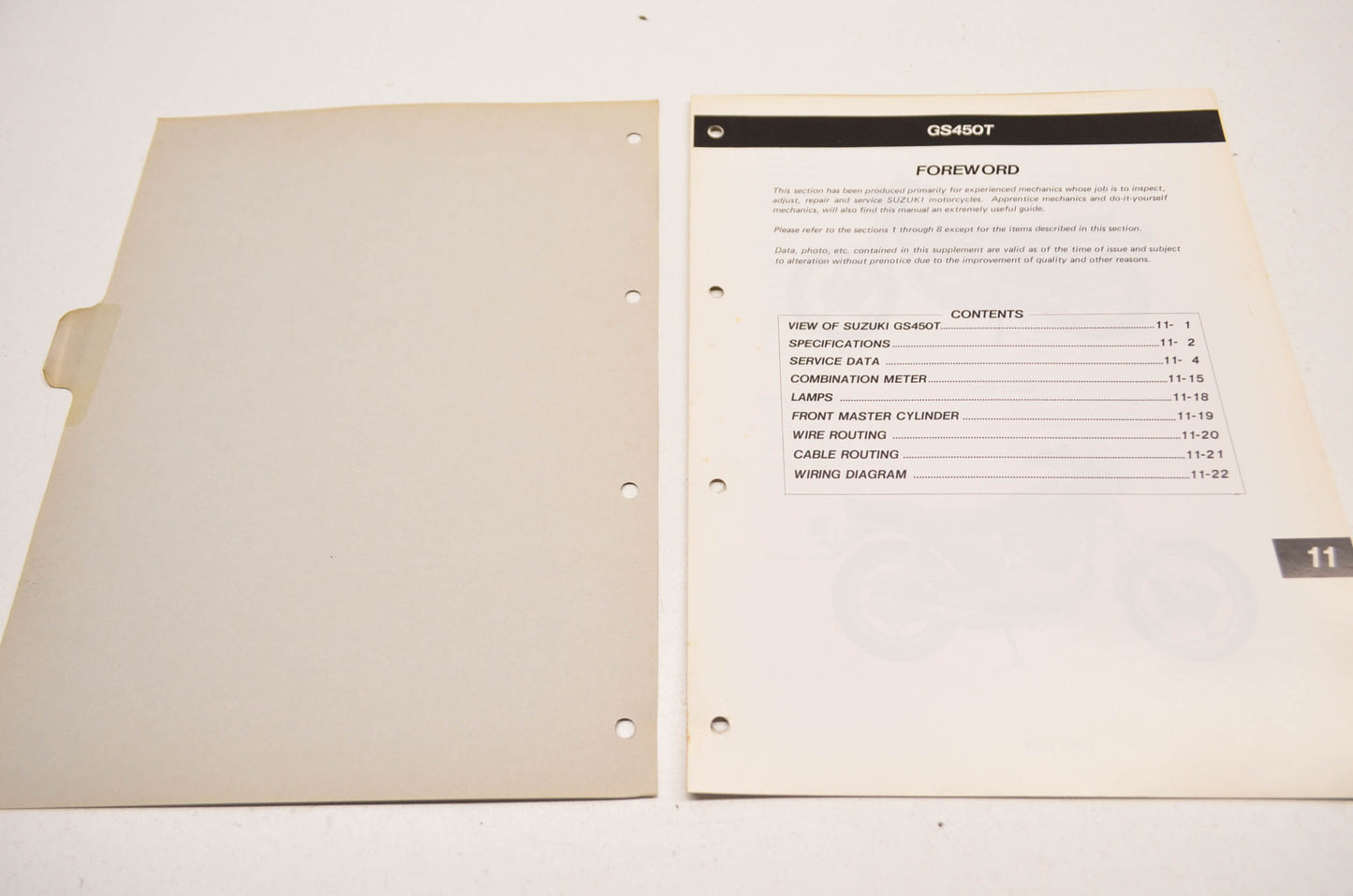 OEM Suzuki 99000-85602-1E3 GS450T Service Manual Supplement