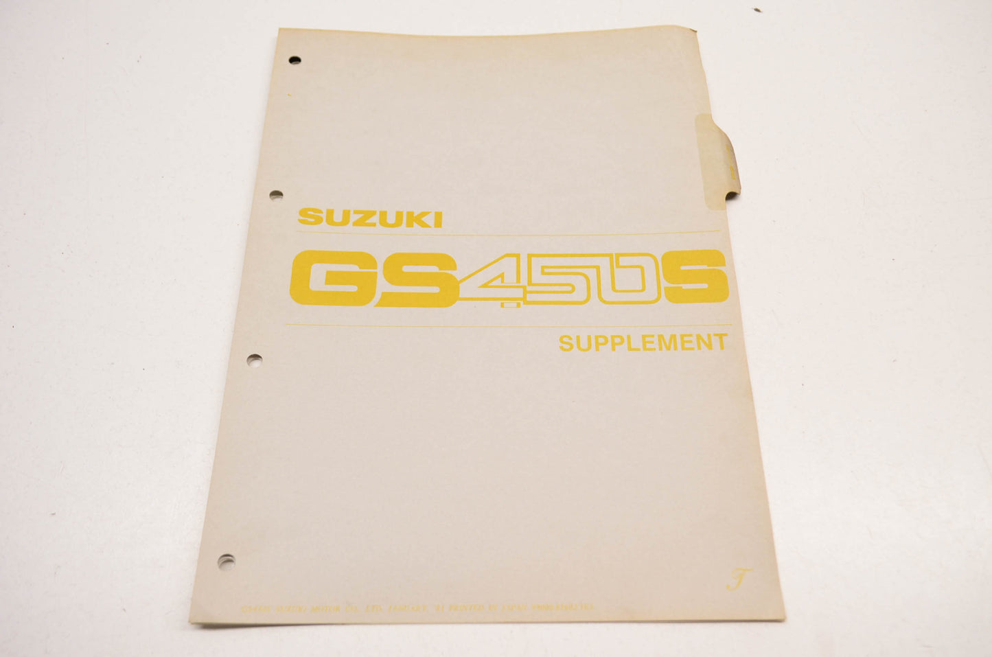 OEM Suzuki 99000-85602-1E3 GS450S Service Manual Supplement
