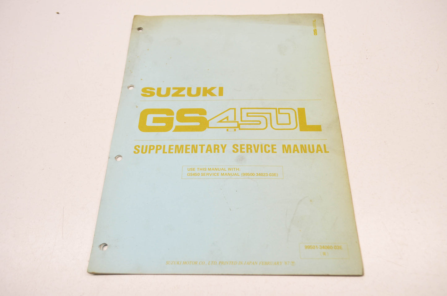 OEM Suzuki 99501-34060-03E GS450LH Supplementary Service Manual