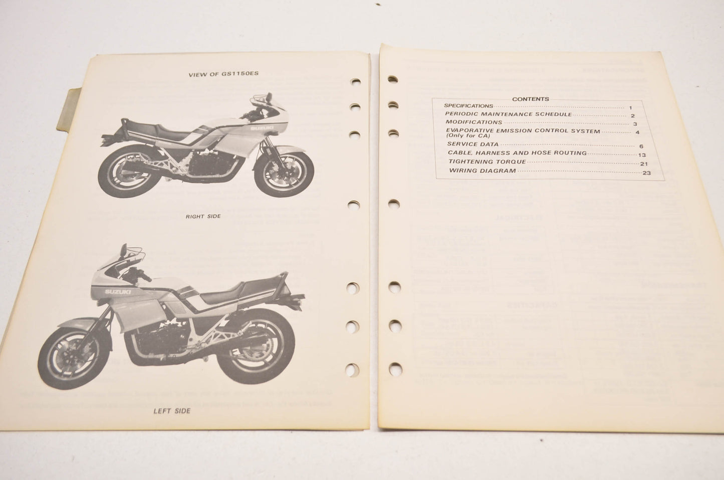 OEM Suzuki GS1150E/ES Supplementary Service Manual
