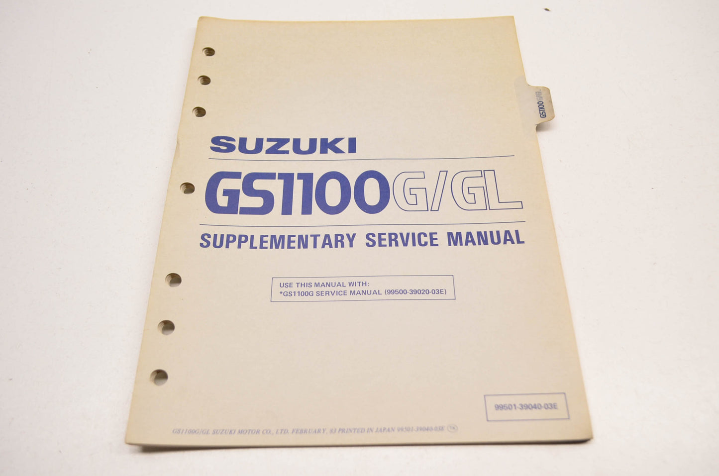 OEM Suzuki GS1100G/GL Supplementary Service Manual