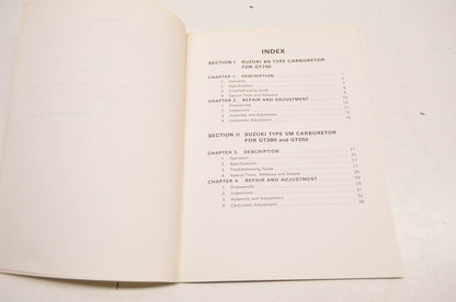 New OEM Suzuki GT380 GT550 GT750 Carburetor Service Manual NOS
