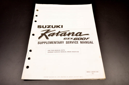 OEM Suzuki 99501-35050-03E Katana GSX600F Supplementary Service Manual
