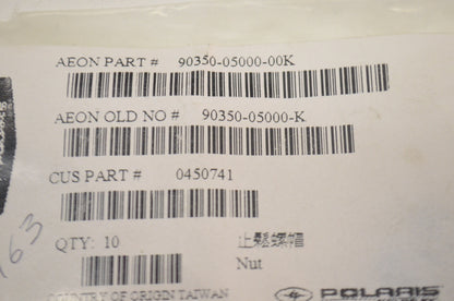 OEM Polaris 90350-05000-00K, 90350-05000-K, 0450741 Nut NOS