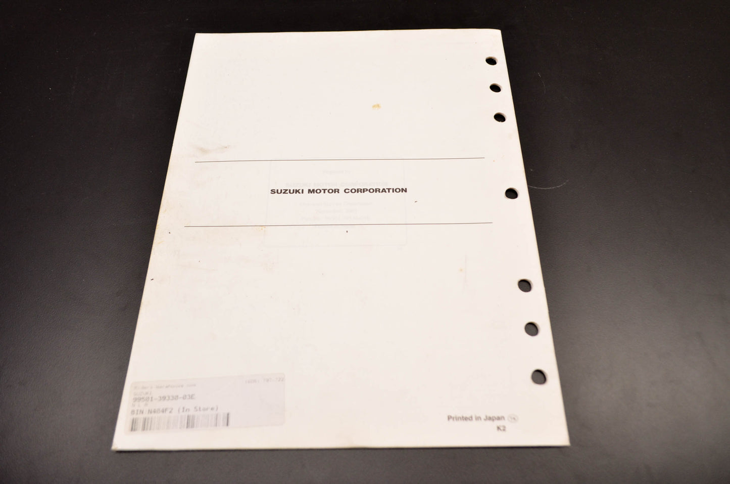 OEM Suzuki 99501-39330-03E GSX1300R Supplementary Service Manual