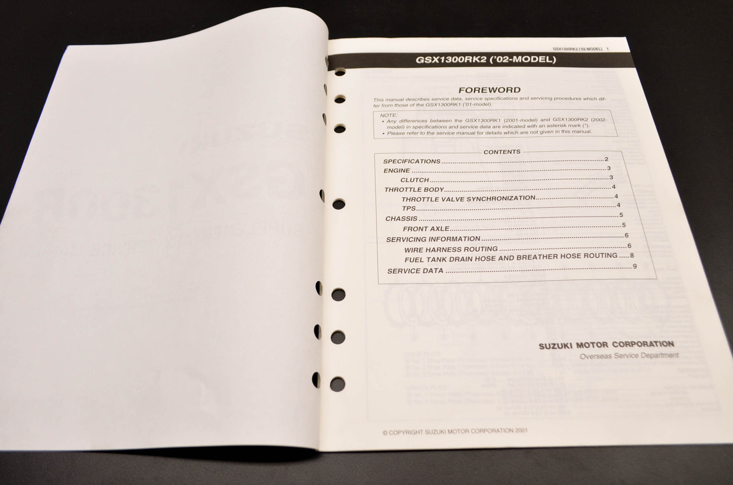 OEM Suzuki 99501-39330-03E GSX1300R Supplementary Service Manual