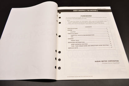 OEM Suzuki 99501-39330-03E GSX1300R Supplementary Service Manual