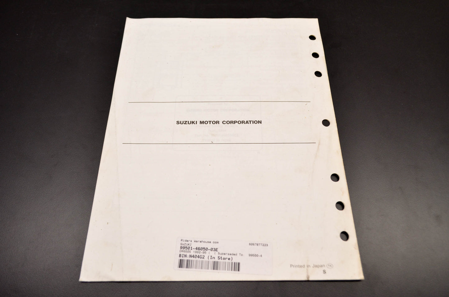 OEM Suzuki 99501-46050-03E DR650S Service Manual
